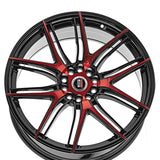1 X Spec-1 SP-56 Gloss Black & Red Machined 18X8 4x100/4x114.3 73.1 Hub 38 Offset Black, Red Wheel Rim