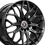1 X Spec-1 SP-57 Gloss Black 18X8 4x100/4x114.3 73.1 Hub 38 Offset Black Wheel Rim