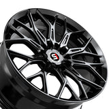 1 X Spec-1 SP-57 Gloss Black 18X8 4x100/4x114.3 73.1 Hub 38 Offset Black Wheel Rim