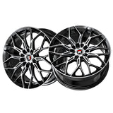 1 X Spec-1 SP-57 Gloss Black & Machined 18X8 4x100/4x114.3 73.1 Hub 38 Offset Black Wheel Rim
