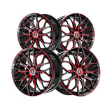 1 X Spec-1 SP-57 Gloss Black & Red Machined 18X8 4x100/4x114.3 73.1 Hub 38 Offset Black, Red Wheel Rim