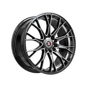 1 X Spec-1 SP-59 Gloss Black & Machined & Undercut 17X7.5 5x100/5x114.3 73.1 Hub 42 Offset Black Wheel Rim