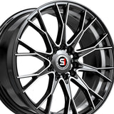 1 X Spec-1 SP-59 Gloss Black & Machined & Undercut 17X7.5 4x100/4x114.3 73.1 Hub 42 Offset Black Wheel Rim