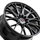 1 X Spec-1 SP-59 Gloss Black & Machined & Undercut 17X7.5 5x114.3/5x120 73.1 Hub 42 Offset Black Wheel Rim