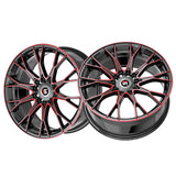 1 X Spec-1 SP-59 Gloss Black & Red Machined 18X8 4x100/4x114.3 73.1 Hub 38 Offset Black, Red Wheel Rim