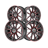 1 X Spec-1 SP-59 Gloss Black & Red Machined 18X8 4x100/4x114.3 73.1 Hub 38 Offset Black, Red Wheel Rim