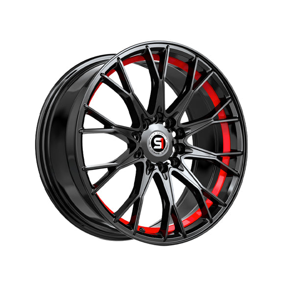 1 X Spec-1 SP-59 Gloss Black & Red Undercut 17X7.5 4x100/4x114.3 73.1 Hub 42 Offset Black, Red Wheel Rim