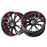1 X Spec-1 SP-59 Gloss Black & Red Undercut 17X7.5 4x100/4x114.3 73.1 Hub 42 Offset Black, Red Wheel Rim