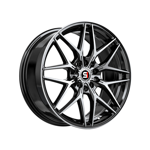 1 X Spec-1 SP-60 Gloss Black & Machined 18X8 4x100/4x114.3 73.1 Hub 38 Offset Black Wheel Rim