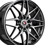 1 X Spec-1 SP-60 Gloss Black & Machined 17X7.5 4x100/4x114.3 73.1 Hub 42 Offset Black Wheel Rim