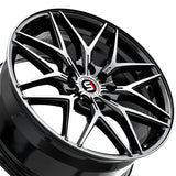 1 X Spec-1 SP-60 Gloss Black & Machined 17X7.5 4x100/4x114.3 73.1 Hub 42 Offset Black Wheel Rim