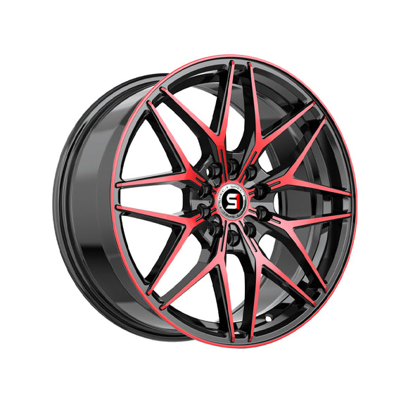 1 X Spec-1 SP-60 Gloss Black & Red Machined 17X7.5 5x114.3/5x120 73.1 Hub 42 Offset Black, Red Wheel Rim