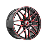 1 X Spec-1 SP-60 Gloss Black & Red Machined 17X7.5 5x114.3/5x120 73.1 Hub 42 Offset Black, Red Wheel Rim