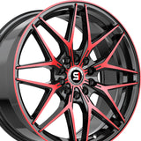 1 X Spec-1 SP-60 Gloss Black & Red Machined 17X7.5 4x100/4x114.3 73.1 Hub 42 Offset Black, Red Wheel Rim