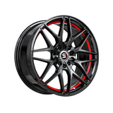 1 X Spec-1 SP-60 Gloss Black & Red Undercut 17X7.5 4x100/4x114.3 73.1 Hub 42 Offset Black, Red Wheel Rim