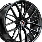 1 X Spec-1 SP-61 Gloss Black 17X8 5x112/5x114.3 73.1 Hub 42 Offset Black Wheel Rim
