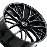 1 X Spec-1 SP-61 Gloss Black 17X8 5x114.3/5x120 73.1 Hub 42 Offset Black Wheel Rim