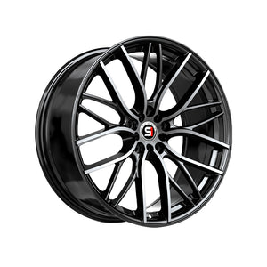 1 X Spec-1 SP-61 Gloss Black & Machined 17X8 5x112/5x114.3 73.1 Hub 42 Offset Black Wheel Rim
