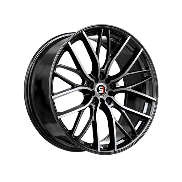 1 X Spec-1 SP-61 Gloss Black & Machined 17X8 5x100/5x114.3 73.1 Hub 42 Offset Black Wheel Rim