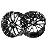 1 X Spec-1 SP-61 Gloss Black & Machined 17X8 5x100/5x114.3 73.1 Hub 42 Offset Black Wheel Rim