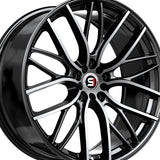 1 X Spec-1 SP-61 Gloss Black & Machined 17X8 5x112/5x114.3 73.1 Hub 42 Offset Black Wheel Rim
