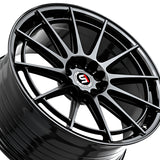 1 X Spec-1 SP-64 Gloss Black 18X9 4x100/4x114.3 73.1 Hub 38 Offset Black Wheel Rim