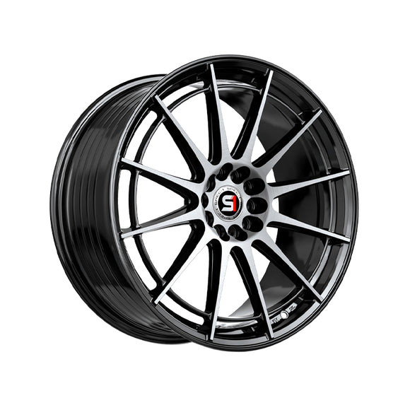 1 X Spec-1 SP-64 Gloss Black & Machined 18X10 Blank 4x/5x 73.1 Hub 22 Offset Black Wheel Rim
