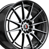 1 X Spec-1 SP-64 Gloss Black & Machined 18X9 Blank 4x/5x 73.1 Hub 38 Offset Black Wheel Rim