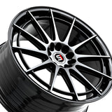 1 X Spec-1 SP-64 Gloss Black & Machined 18X9 Blank 4x/5x 73.1 Hub 38 Offset Black Wheel Rim