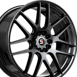 1 X Spec-1 SP-65 Gloss Black 17X8 5x114.3/5x120 73.1 Hub 42 Offset Black Wheel Rim