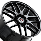 1 X Spec-1 SP-65 Gloss Black 17X8 5x114.3/5x120 73.1 Hub 42 Offset Black Wheel Rim