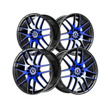 1 X Spec-1 SP-65 Gloss Black & Blue Machined 18X8 4x100/4x114.3 73.1 Hub 34 Offset Black, Blue Wheel Rim