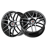 1 X Spec-1 SP-65 Gloss Black & Machined 17X8 5x112/5x114.3 73.1 Hub 42 Offset Black Wheel Rim