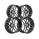 1 X Spec-1 SP-65 Gloss Black & Machined 17X8 4x100/4x114.3 73.1 Hub 42 Offset Black Wheel Rim