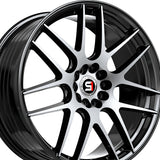 1 X Spec-1 SP-65 Gloss Black & Machined 17X8 4x100/4x114.3 73.1 Hub 42 Offset Black Wheel Rim