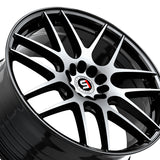 1 X Spec-1 SP-65 Gloss Black & Machined 18X8 Blank 4x/5x 73.1 Hub 34 Offset Black Wheel Rim