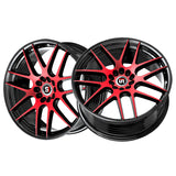 1 X Spec-1 SP-65 Gloss Black & Red Machined 18X9 4x100/4x114.3 73.1 Hub 38 Offset Black, Red Wheel Rim
