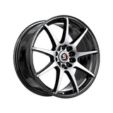 1 X Spec-1 SP-67 Gloss Black & Machined 17X7 5x108/5x114.3 73.1 Hub 42 Offset Black Wheel Rim