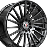 1 X Spec-1 SP-68 Gloss Black 17X7.5 5x112/5x114.3 73.1 Hub 42 Offset Black Wheel Rim