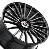 1 X Spec-1 SP-68 Gloss Black 17X7.5 5x112/5x114.3 73.1 Hub 42 Offset Black Wheel Rim