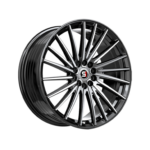 1 X Spec-1 SP-68 Gloss Black & Machined 17X7.5 5x114.3/5x120 73.1 Hub 42 Offset Black Wheel Rim