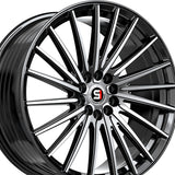 1 X Spec-1 SP-68 Gloss Black & Machined 17X7.5 5x114.3/5x120 73.1 Hub 42 Offset Black Wheel Rim