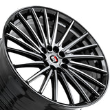 1 X Spec-1 SP-68 Gloss Black & Machined 17X7.5 5x114.3/5x120 73.1 Hub 42 Offset Black Wheel Rim