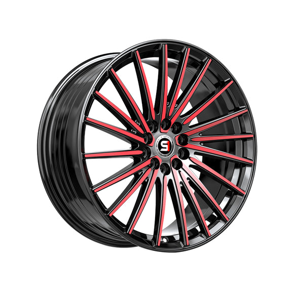 1 X Spec-1 SP-68 Gloss Black & Red Machined 17X7.5 5x110/5x114.3 73.1 Hub 42 Offset Black, Red Wheel Rim
