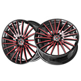 1 X Spec-1 SP-68 Gloss Black & Red Machined 17X7.5 4x100/4x114.3 73.1 Hub 42 Offset Black, Red Wheel Rim