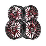 1 X Spec-1 SP-68 Gloss Black & Red Machined 17X7.5 4x100/4x114.3 73.1 Hub 42 Offset Black, Red Wheel Rim