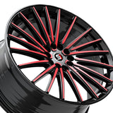 1 X Spec-1 SP-68 Gloss Black & Red Machined 17X7.5 5x108/5x114.3 73.1 Hub 42 Offset Black, Red Wheel Rim