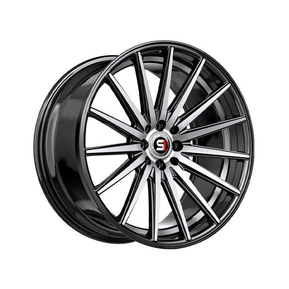 1 X Spec-1 SP-69 Gloss Black & Machined & Undercut 17X7.5 5x100/5x114.3 73.1 Hub 42 Offset Black Wheel Rim