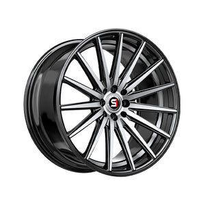 1 X Spec-1 SP-69 Gloss Black & Machined & Undercut 17X7.5 5x110/5x114.3 73.1 Hub 42 Offset Black Wheel Rim