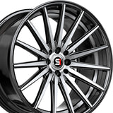 1 X Spec-1 SP-69 Gloss Black & Machined & Undercut 17X7.5 5x114.3/5x120 73.1 Hub 42 Offset Black Wheel Rim